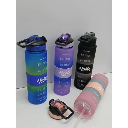 Motivational Water Bottle 1000ml BPA Free Large Sports Bottle with Time Marker and Inspirational Quotes for Hydration Tracking and Fitness Motivation