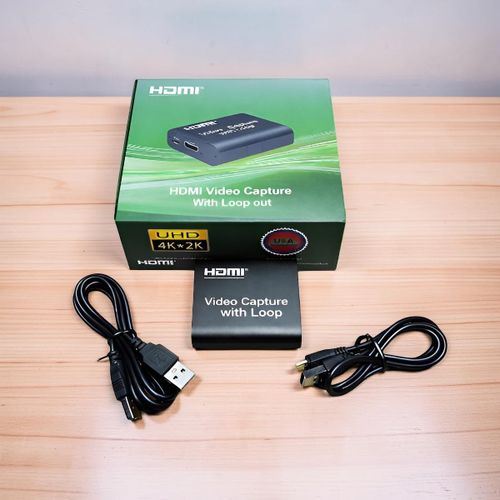 HDMI Video Capture Card with Loop Out HDMI Capture Converter, 4k Input Resolution Support, Macos Support, Windows Support Android Support, Game Recording