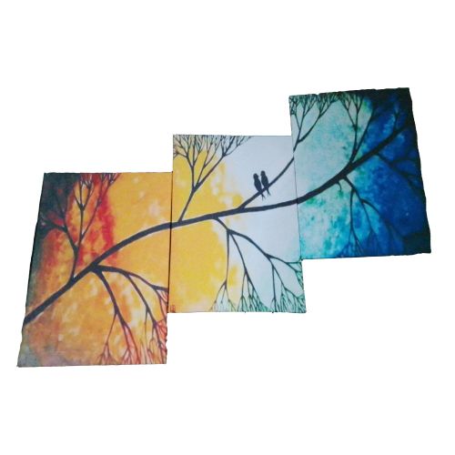Eternal Seasons 3 Piece Split Canvas Nature Silhouette Wall Art Set