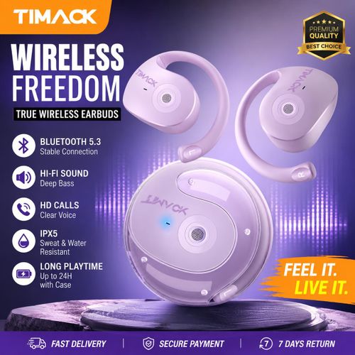 OWS Bluetooth Headset Open Wireless Ear Hook Headphones Outdoor Sport Earpods Gaming Earphone Noise Reduction with Mic Compatible For Tecno Infinix Samsung Android Smartphones