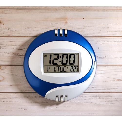 Modern Digital Alarm Clock with Large LCD Screen for Table Stand and Wall Mount Display