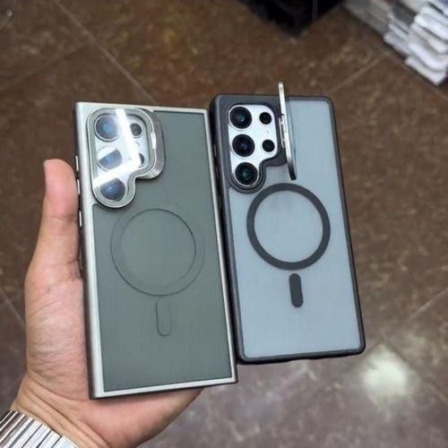 Galaxy S23 Ultra Clear MagSafe Case/Cover - Metal Luxury Invisible Stand with Lens Guard