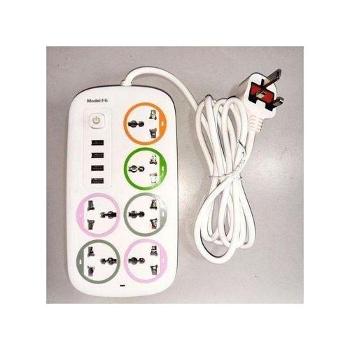 Extension Cables 6 Way With 3 USB Ports Multiplug Power Extension Socket Power Cables.