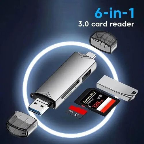 6 In 1 Multifunction USB 3.0 Card Reader U Disk TYPE-C/Usb/Tf/Sd Flash Drive Memory Card for Adapter Phone Laptop Computer