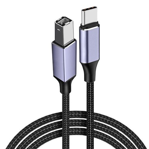 USB B to USB C Printer Cable For PC Printer MIDI Keyboard DJ Controller