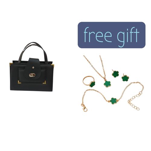 Elegant Durable Womens Handbag with Free 4PCS Jewelry Gift Set -Necklace Earrings Bracelet Ring Perfect for office work casual outings This handbag offers enough space to carry all your essentials As a bonus comes with FREE 4pc jewelry gift set
