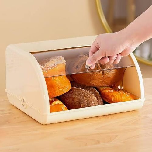 Large Bread Box Countertop Storage Bin, Kitchen Bread Holder Container With Transparent Lid