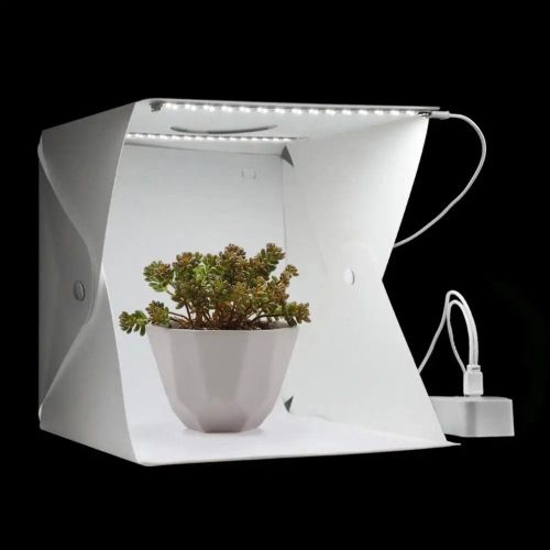 20x20cm Foldable LED Photo Tent Studio Box with Backdrops for Small Product Photography