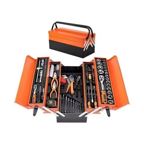 85-Piece Socket Set with Wrenches, Professional Toolbox with Metal Case, Car Repair Tool Kit, Professional-Grade Metal Box Toolkit for Precision Repairs and Maintenance