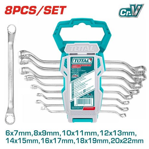 THT102486 8pcs offset ring spanner set Size:6-22mm