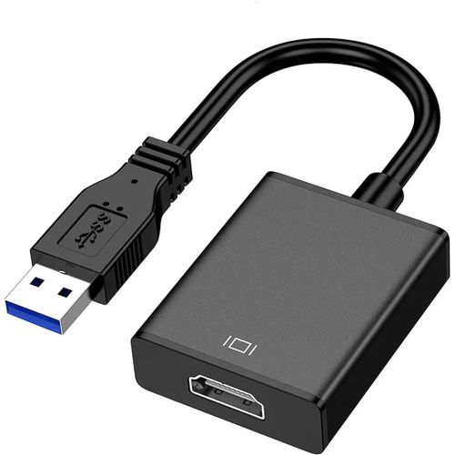 USB to HDMI Converter – USB 3.0 to HDMI Adapter for Multiple Monitors, 1080P HD Video Output, Compatible with Windows PC, Laptop, Desktop – Not Compatible with Mac, Chromebook, Linux