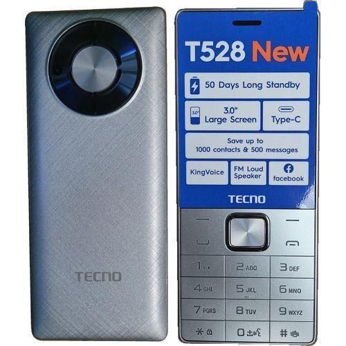 Tecno T 528 ,,16MB + 8 MB ,,2500 MAh,,FM,,,(Dual SIM), Type C Charger -Blue