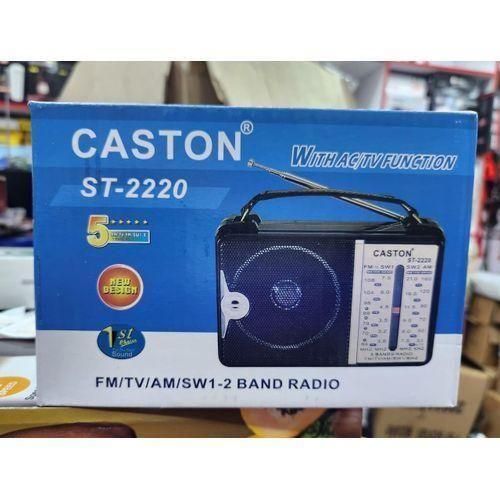Caston Rechargeable ST 2220 Portable Speaker with AC and FM Radio for Home and Outdoor Use Powerful Sound and Long-Lasting Battery