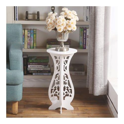 Quartered Decorative Coffee & Flower Table with Placemat – Compact Accent Side Table for Home Décor