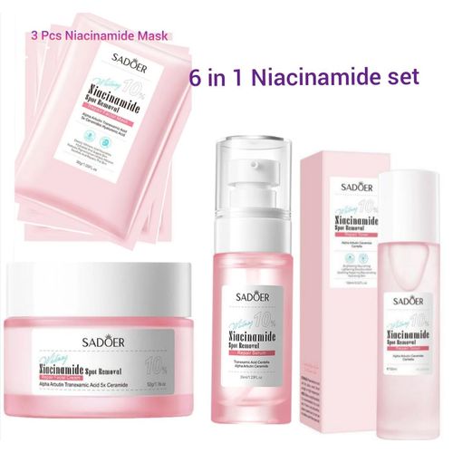 Quality 6 in 1 Niacinamide CreamSerumToner3 MASKS 10 With Alpha Arbutin Ceramide Centalla Clarifying Cream Serum Toner Skin Care Ideal for Soothing Repairing Rejuvenating Skin Nourishment Purifying Calming