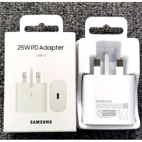 Samsung 25Watts Super Fast Charger/ Adapter With Type C Output For Galaxy A06,A06s,A16, A26,A36,A56, A05, A05s, A14, A15, A23, A24, A25, A33, A34, A35, A53, A54, A55, A74 And All S Series