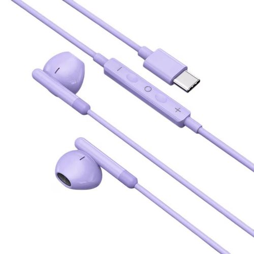 High-fidelity wired headphones with inline controls Type-C connector 12m cable length Purple