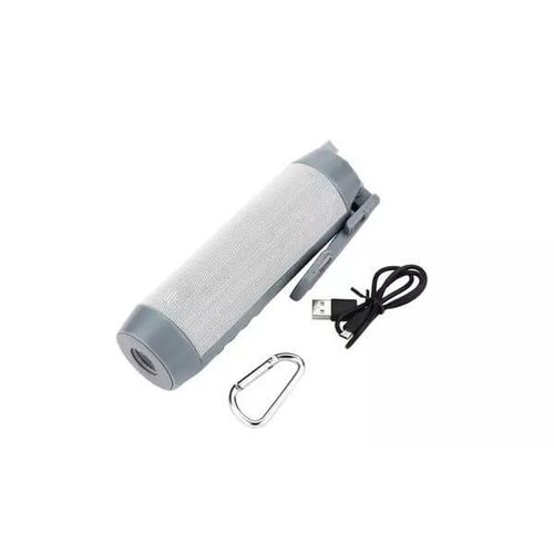 Multi Functional Wireless Speaker With Selfie Stick Power Bank Flashlight High Quality Speaker-WHITE