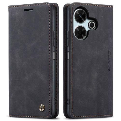 Xiaomi Redmi 13 Caseme Wallet Black Retro Leather Flip All-Round Protection Cover Case - Protective Phone Cover