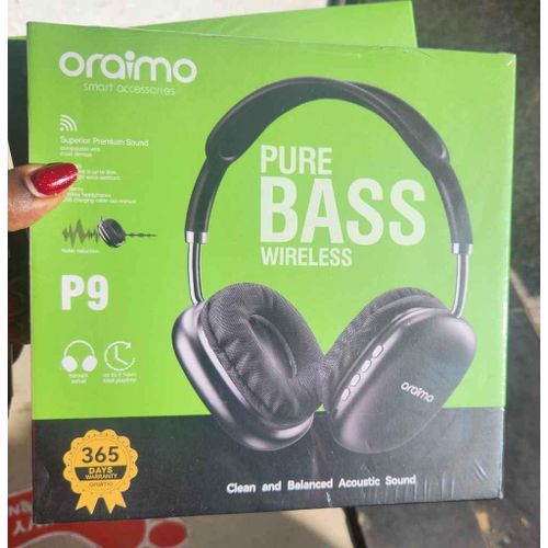 Oraimo P9 Pure Bass Wireless Headphones Ergonomic Over-Ear Bluetooth Headset with 6-Hour Playtime Noise Reduction