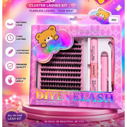 DIY Eyelash Cluster Lashes Kit - All-in-One Flawless Lash Extension Set with Bond, Seal & Applicator