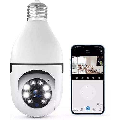 WiFi Bulb Camera 1080P With 360° Fisheye & Night Vision For Home Surveillance