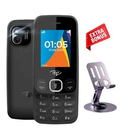Itel 2166 - 2 Dual SIM - 1000mAh Wireless FM Radio Torch Camera Phone - Black