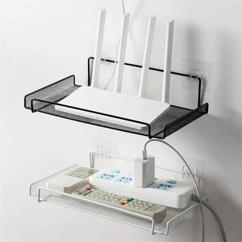 *Home Organizer Router Remote Control Shelf Wall Mount TV Set-top Box Socket Bracket Holder Home Free-Punch Router Storage Rack*
