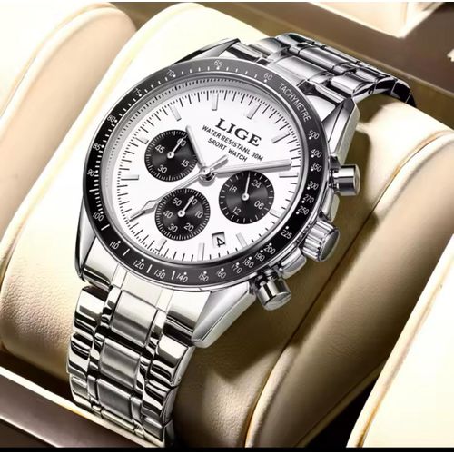 LIGE LG89137 Men’s Quartz Chronograph Watch – Multi-Function, 30M Water Resistant, with Gift Box