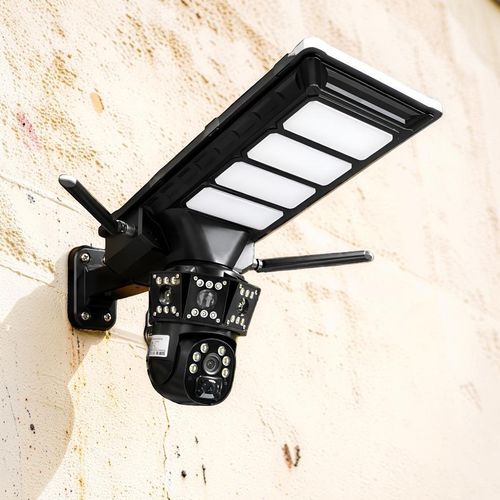 4G PTZ Multiple Lens Cloud Compatible Solar Camera with Outdoor Security Led Solar Street Light