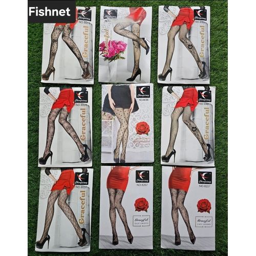 3 PCs Adult Net Stockings Different flowers
