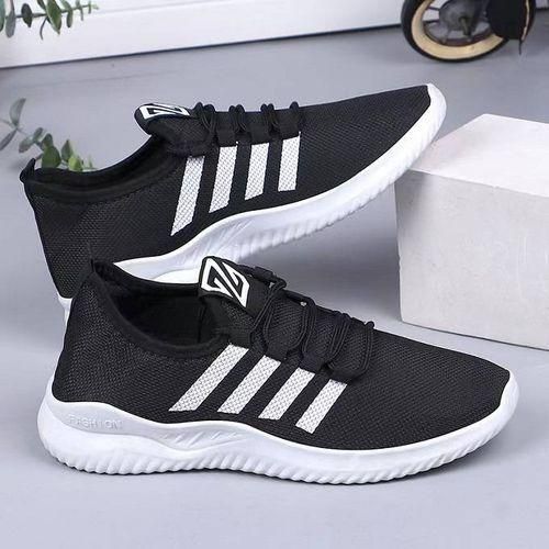 Mens Sneakers Non Slip Lightweight Breathable Shoes Black/White-EU 43