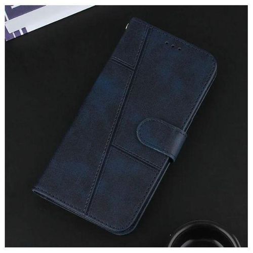 Richboss Premium Flip Wallet Leather Case for Realme C33 Stylish Book Cover with Card Slots and Full Protective Design - Elegant Blue Leather