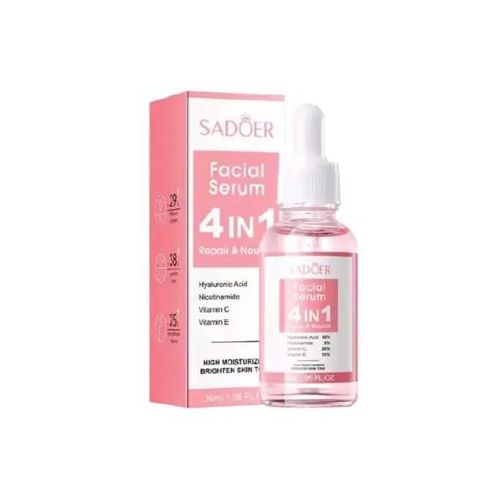 Facial Serum 4 in 1 Repair and Nourish with Hyaluronic Acid, Nicotinamide, Vitamin C and Vitamin E, High Moisturizing and Brighten Skin Tone, Rejuvenates, Whitens Blemishes and Dark Spots