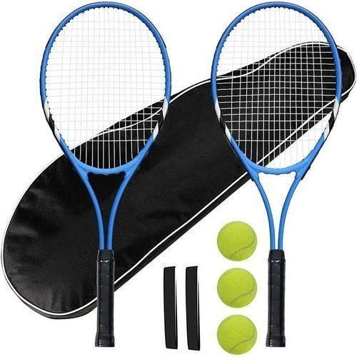 quality LONG Tennis Set 2 Rackets 3 Balls Carrier Bag