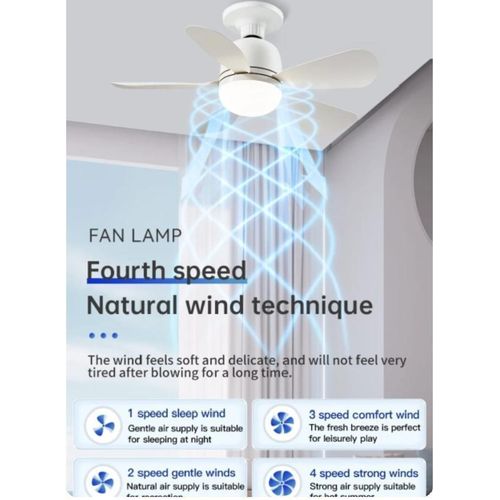Remote Controlled Socket Ceiling Fan with Integrated LED Light (E26/E27)