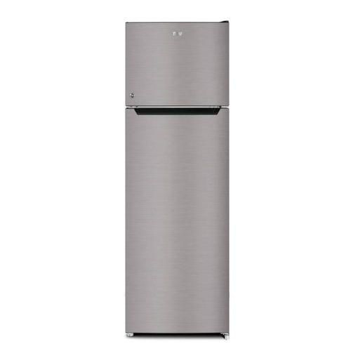 Mika Fridge 168L 2 Door Top Mount Freezer Defrost Direct Cool Line Silver Dark
