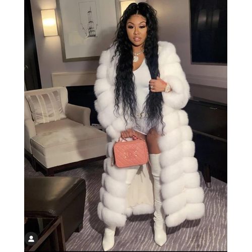 Luxury Faux Fur Hooded Longline Coat