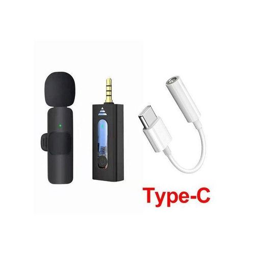Portable Dual Mini Lapel K35 Dual Wireless Microphone Plug Play Vlogging Mics With Collar Mic