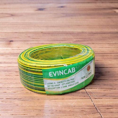 Yellow Green 2.5mm Single Core Solid Copper Cable with Enhanced Safety and Heat Resistance Indoor Electrical Wiring Cable