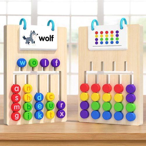 EARLY EDUCATIONAL DOUBLE SIDED WOODEN COLOUR ADVANCED WALKING SPELLING INTERACTIVE TOY LOGICALLY THINKING MATCHING MAZE GAME