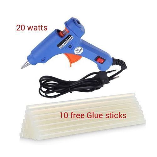 Hot Melt Glue Gun 20W+ 10 Glue Sticks-Blue
