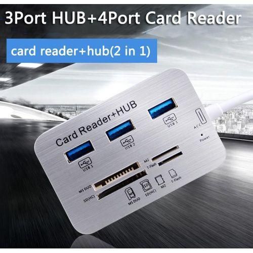 3.0/3.1 Card Reader Multi Card Slot Adapter for MS/SD/TF/M2 Compatible with PC, Laptop, Mobile via OTG – 5/10 Gbps Transfer Rate – 20/30cm Cable.