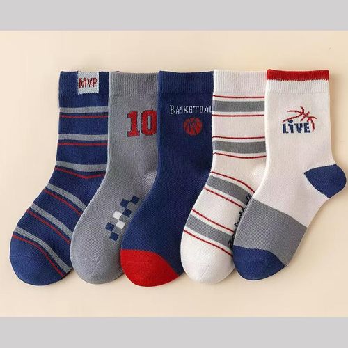 35 Pairs1-14 Years Children Mid-tube Socks New Style Childrens Socks Mid-high Cartoon Design Boys Baby5-8 Years15-18 Cm