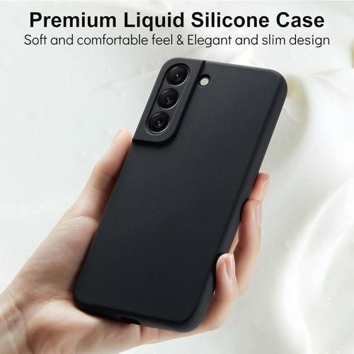 Compatible With Samsung Galaxy S22 Case Liquid Silicone, Skin Touch Rubber Case With Soft Microfiber Lining, Cute Slim Full Camera Protection Shockproof Cover For Samsung S22