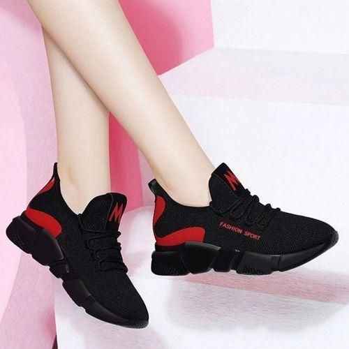 Women Shoes Ladies Shoes Sneakers BlackRed-EU 38
