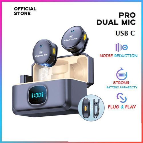 Discounted Type C Dual Wireless Noice CAncelation Microphone Button Magnetic Microphone With Large Capacity Long Endurance Professional ENC Wireless Microphone IPHONE 15 16 17