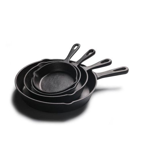 4PCs Set Cast Iron Frying Pan Cooking skillet Egg Steak Fry Pan