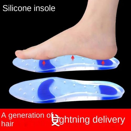 A pair of Full length Silicone gel shoe insoles