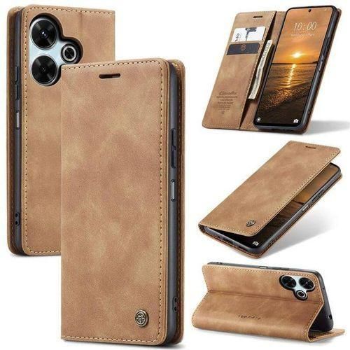 Caseme Wallet Black Retro Leather Flip All-Round Protection Cover Case For Xiaomi Redmi 13